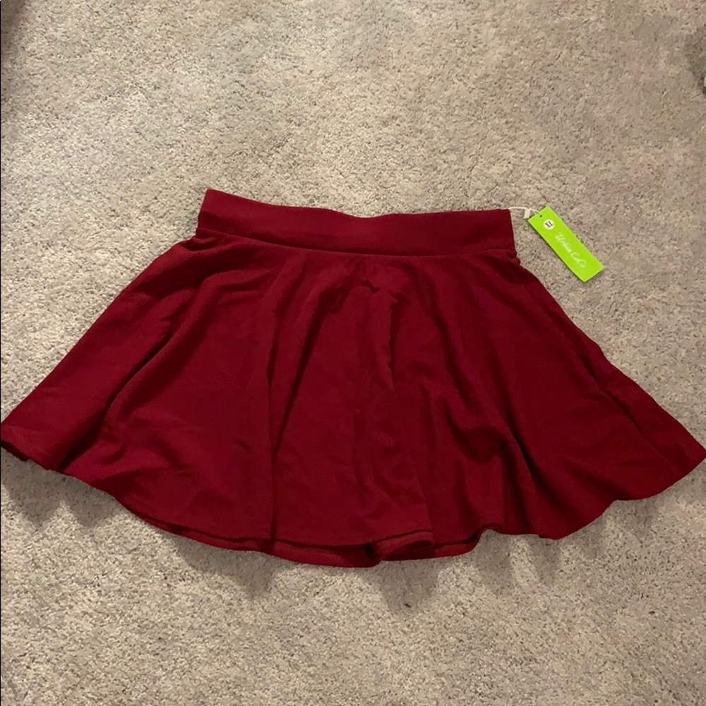 Maroon/Deep Red Skater Skirt